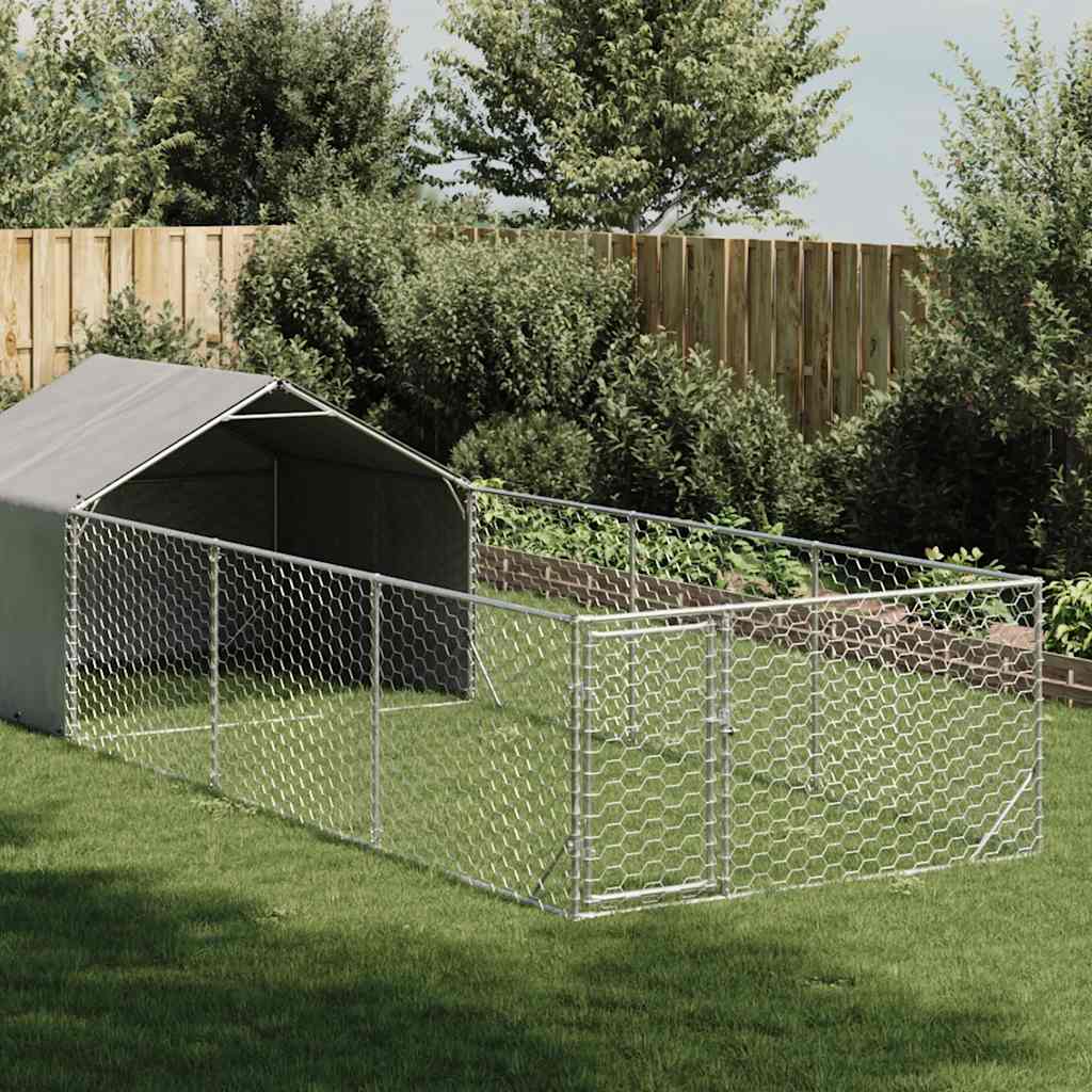 Hondenkennel Met Ren 6X3X1,9 M Gegalvaniseerd Staal