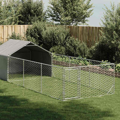 Hondenkennel Met Ren 6X3X1,9 M Gegalvaniseerd Staal