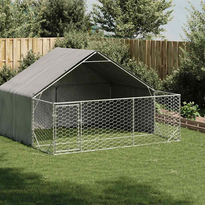 Hondenkennel Met Ren 6X3X1,9 M Gegalvaniseerd Staal