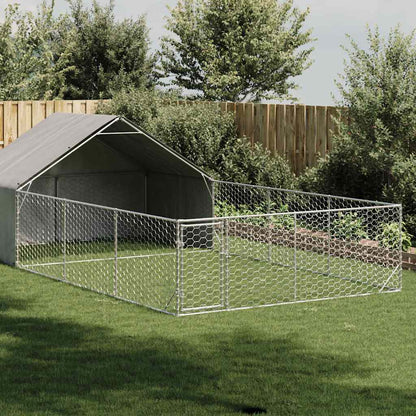 Hondenkennel Met Ren 6X3X1,9 M Gegalvaniseerd Staal