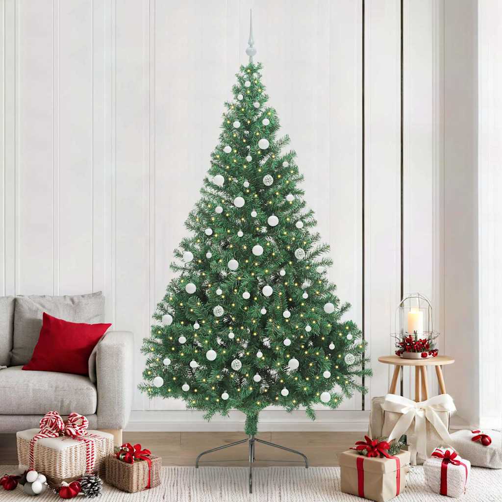 Kunstmatig Voorverlicht Kerstboom Met 300 Led Pvc Groen