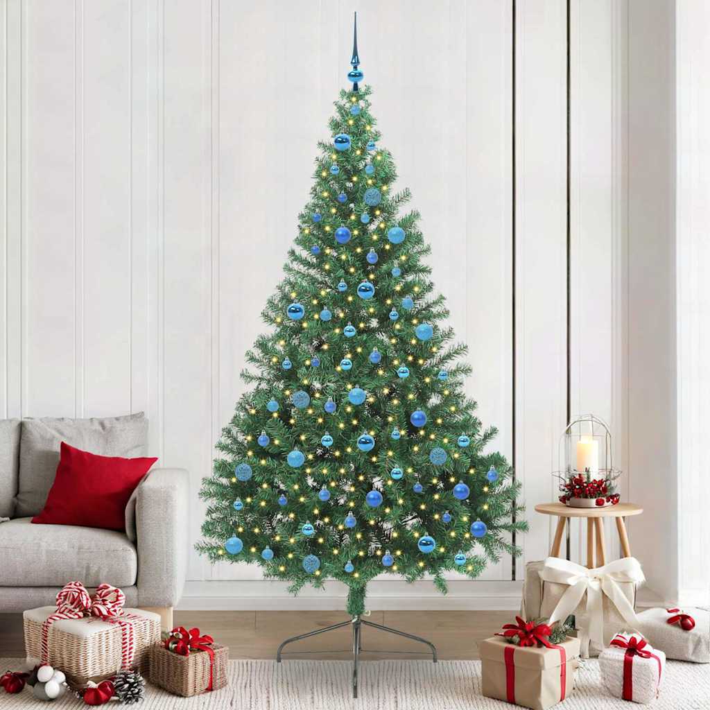 Kunstmatig Voorverlicht Kerstboom Met 300 Led Pvc Groen