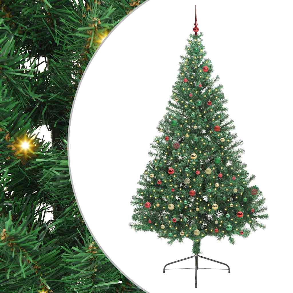 Kunstmatig Voorverlicht Kerstboom Met 300 Led Pvc Groen