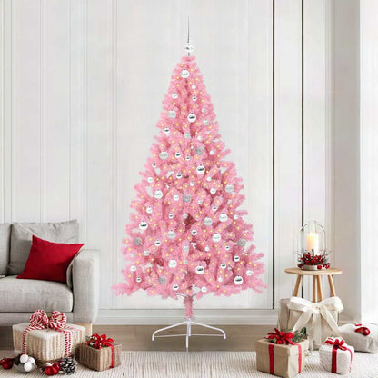 Kunstmatig Voorverlicht Kerstboom Met 300 Led Pvc Roze
