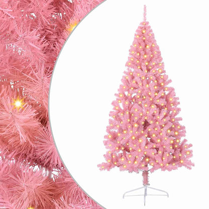 Kunstmatig Voorverlicht Kerstboom Met 300 Led Pvc Roze