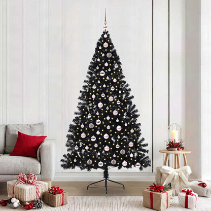 Kunstmatig Voorverlicht Kerstboom Met 300 Led Pvc Zwart