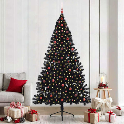 Kunstmatig Voorverlicht Kerstboom Met 300 Led Pvc Zwart