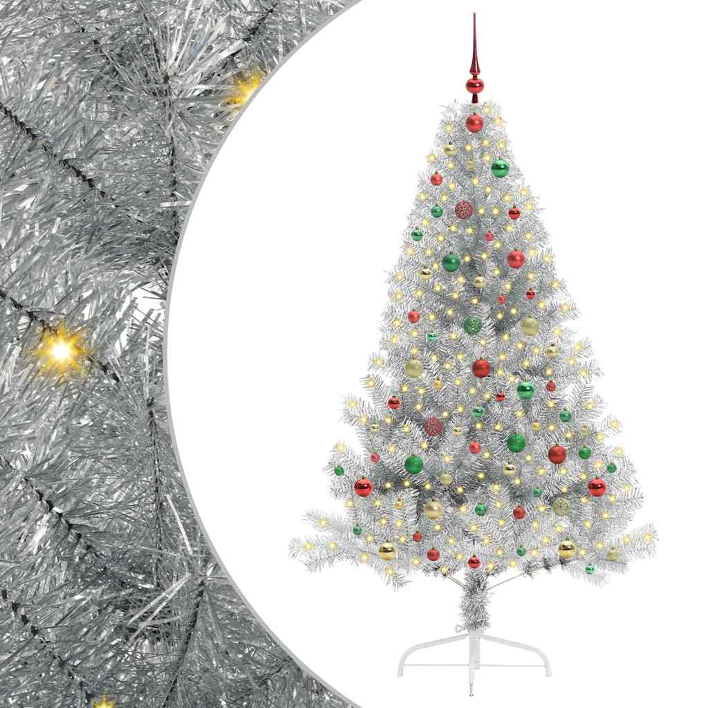 Kunstmatig Voorverlicht Kerstboom Met 300 Led Pet Zilver