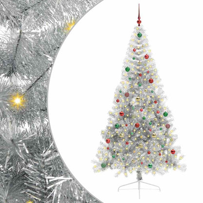 Kunstmatig Voorverlicht Kerstboom Met 300 Led Pet Zilver