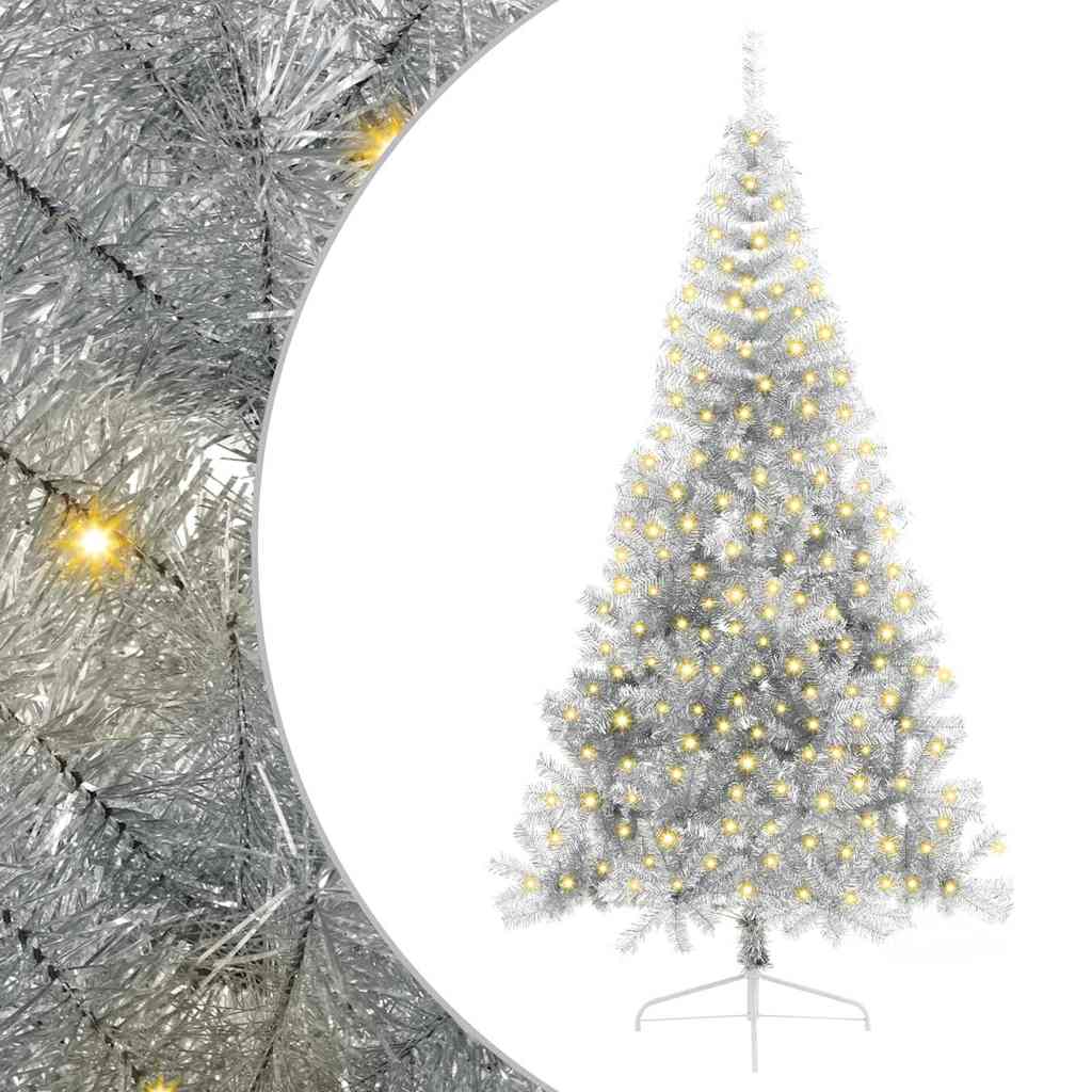 Kunstmatig Voorverlicht Kerstboom Met 300 Led Pet Zilver
