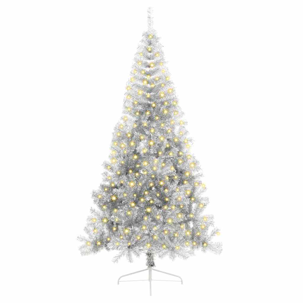 Kunstmatig Voorverlicht Kerstboom Met 300 Led Pet Zilver