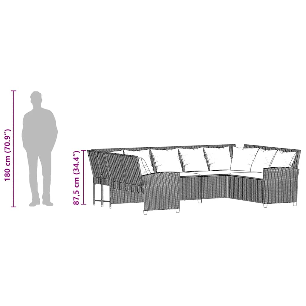 Tuinbank Met Kussens Poly Rattan