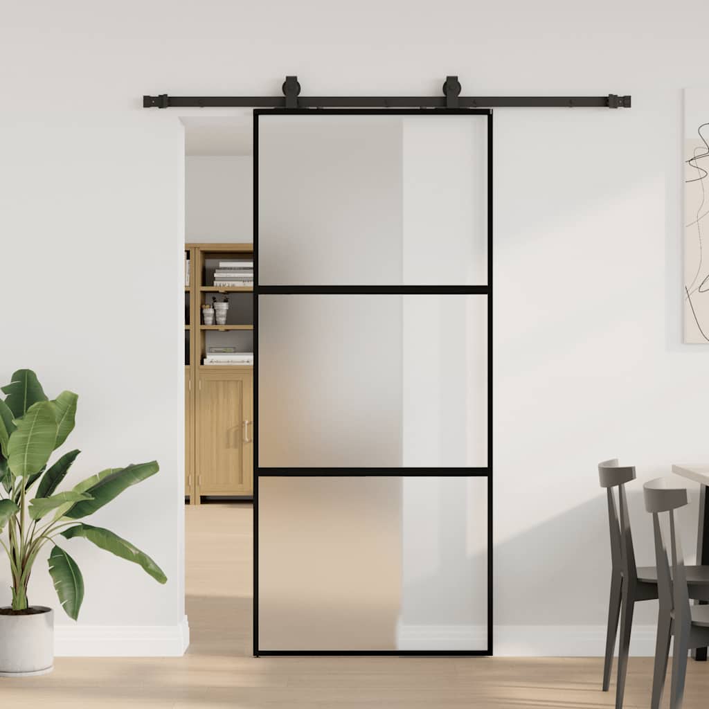 Schuifdeur Met Beslagset 76X205 Cm Gehard Glas