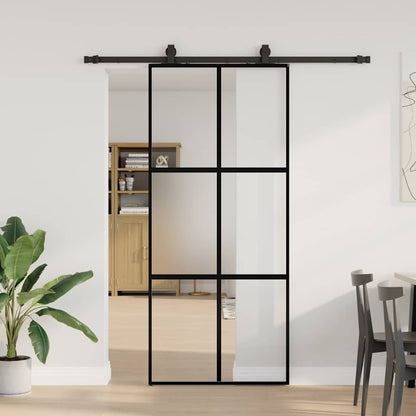 Schuifdeur Met Beslagset 90X205 Cm Gehard Glas