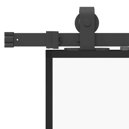 Schuifdeur Met Beslagset 90X205 Cm Gehard Glas Zwart