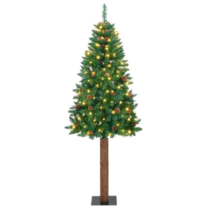 Slanke Kerstboom 180 Cm Pvc En Massief Dennenhout