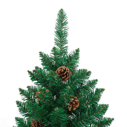 Slanke Kerstboom 180 Cm Pvc En Massief Dennenhout
