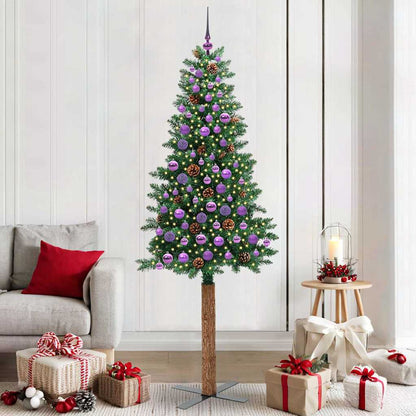 Slanke Kerstboom 180 Cm Pvc En Massief Dennenhout