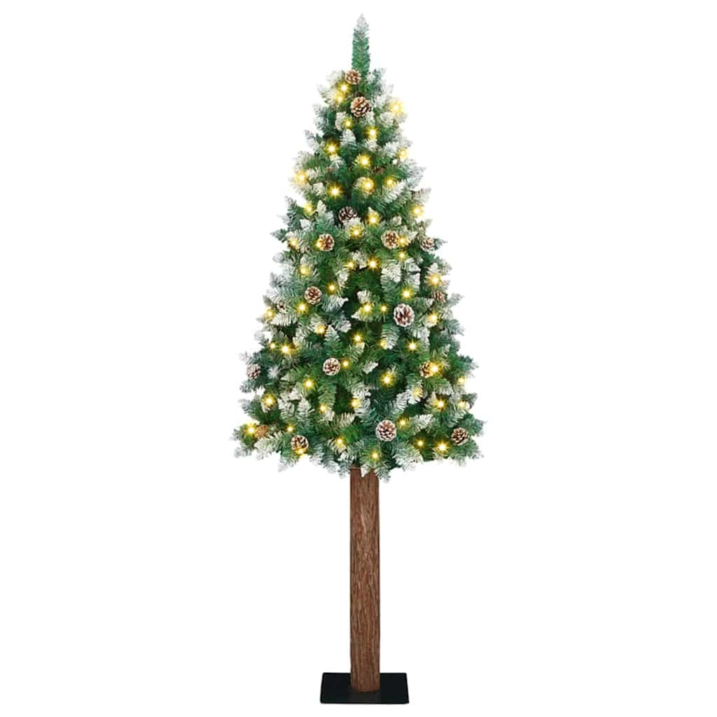 Slanke Kerstboom 180 Cm Pvc En Massief Dennenhout
