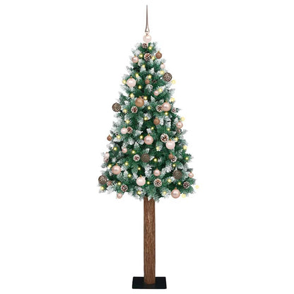 Slanke Kerstboom 180 Cm Pvc En Massief Dennenhout