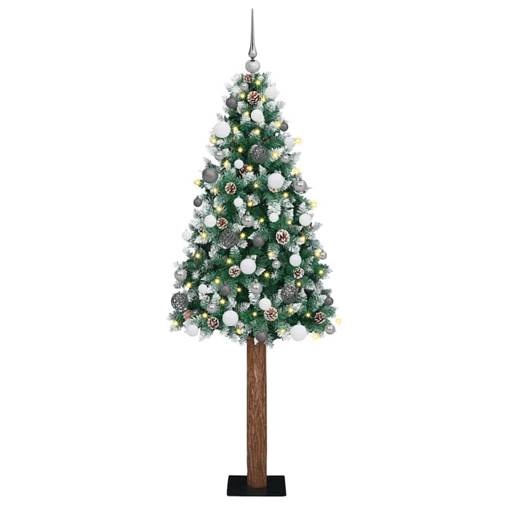 Slanke Kerstboom 180 Cm Pvc En Massief Dennenhout