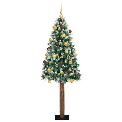 Slanke Kerstboom 180 Cm Pvc En Massief Dennenhout