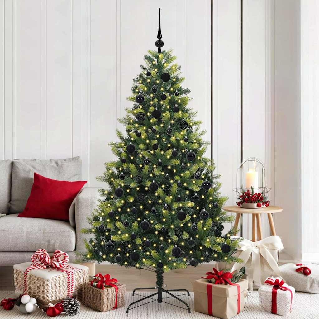 Kunstkerstboom Met Scharnier 300 Leds Groen Pvc En Pe