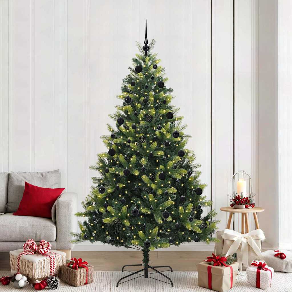 Kunstkerstboom Met Scharnier 300 Leds Groen Pvc En Pe