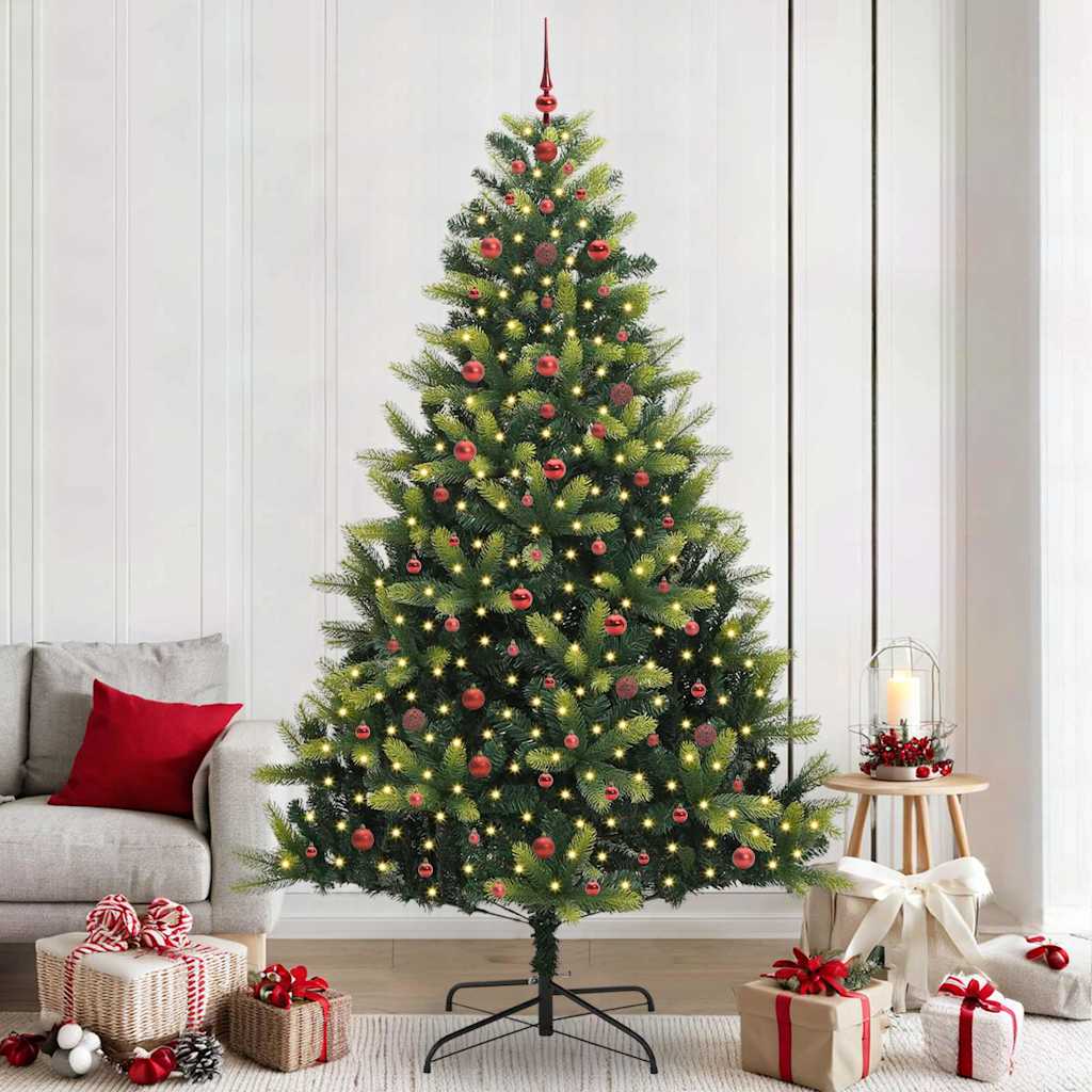 Kunstkerstboom Met Scharnier 300 Leds Groen Pvc En Pe