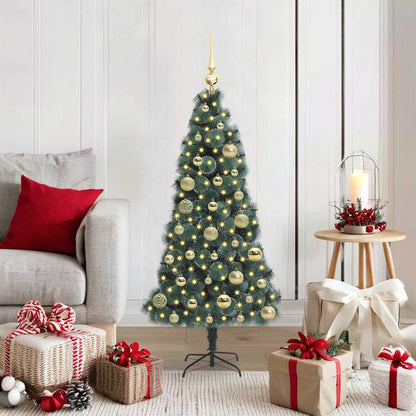 Artificial Pre-Lit Kerstboom Met Bal Set Groen 150 Cm Pet
