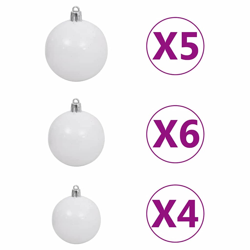 Artificial Pre-Lit Kerstboom Met Bal Set Groen 150 Cm Pet
