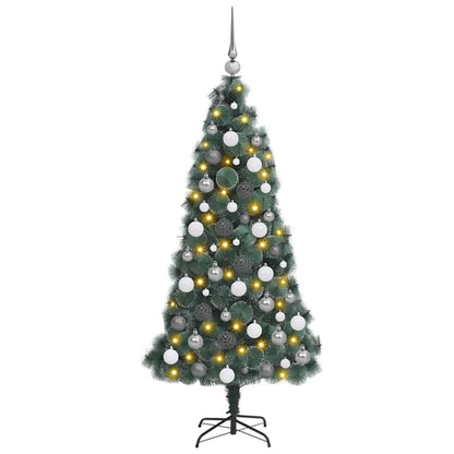 Artificial Pre-Lit Kerstboom Met Bal Set Groen 150 Cm Pet