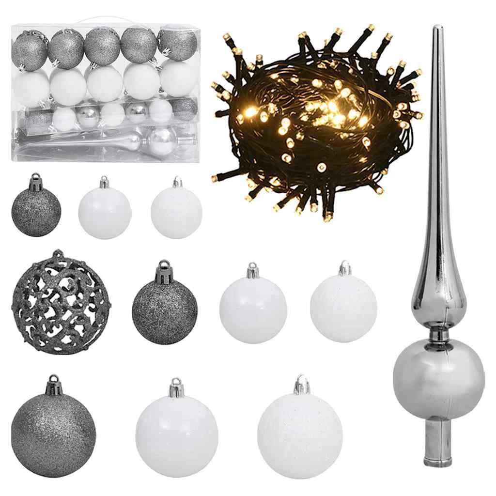 Artificial Pre-Lit Kerstboom Met Bal Set Groen 150 Cm Pet