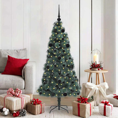 Artificial Pre-Lit Kerstboom Met Bal Set Groen 150 Cm Pet
