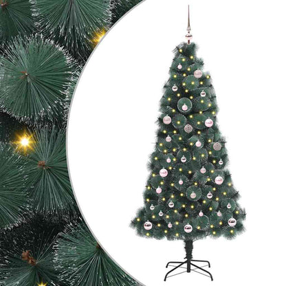 Artificial Pre-Lit Kerstboom Met Bal Set Groen 150 Cm Pet