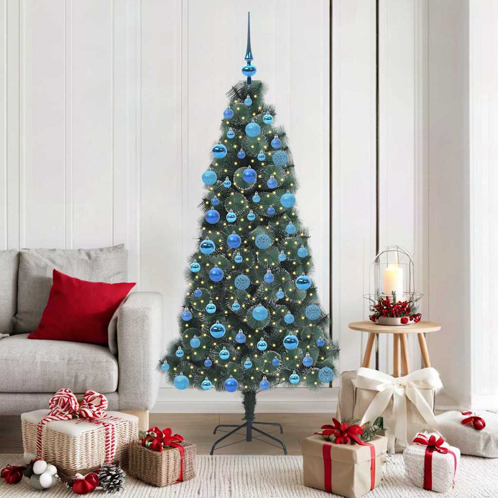 Artificial Pre-Lit Kerstboom Met Bal Set Groen 150 Cm Pet
