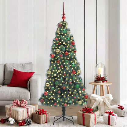 Artificial Pre-Lit Kerstboom Met Bal Set Groen 150 Cm Pet