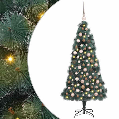 Artificial Pre-Lit Kerstboom Met Bal Set Groen 150 Cm Pet