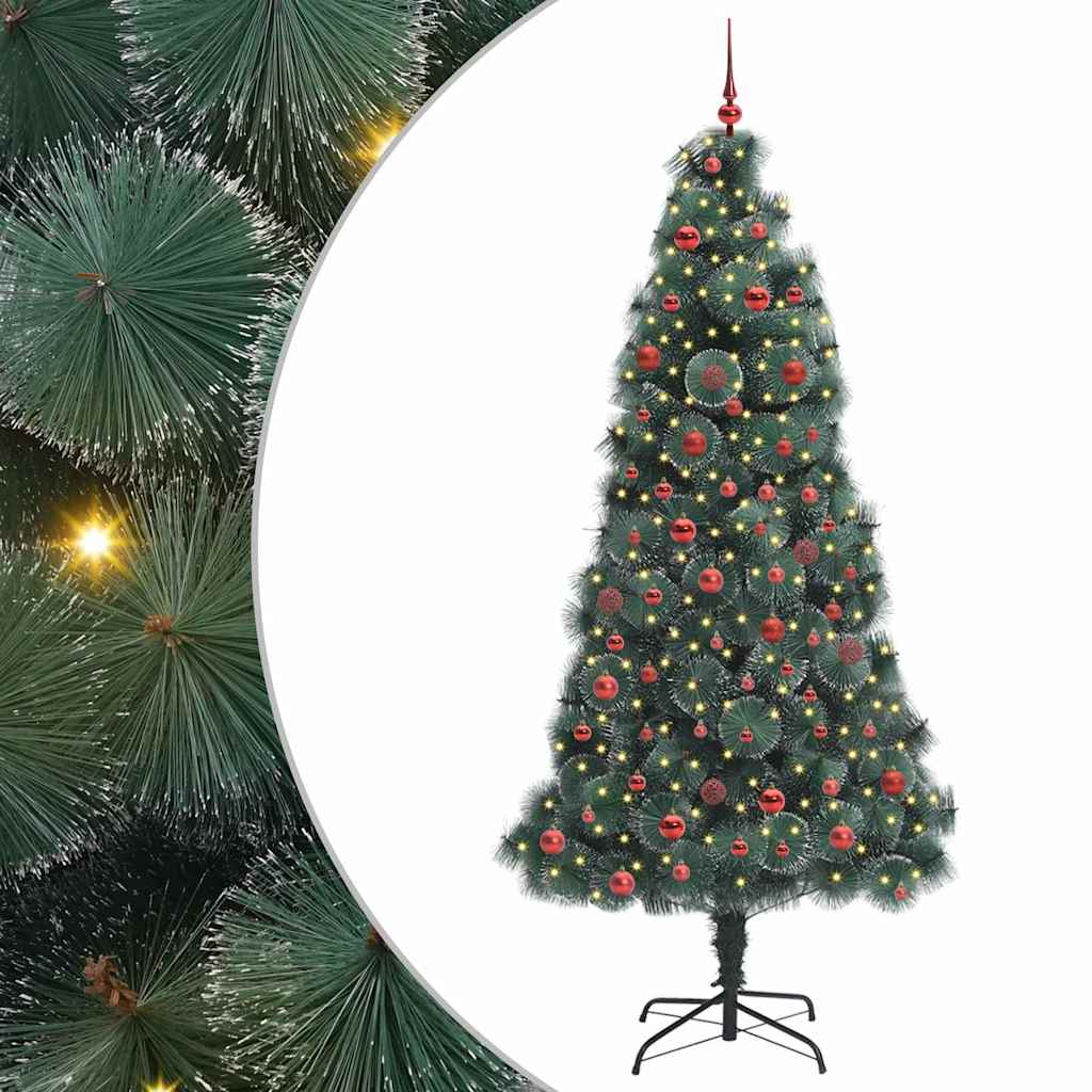 Artificial Pre-Lit Kerstboom Met Bal Set Groen 150 Cm Pet