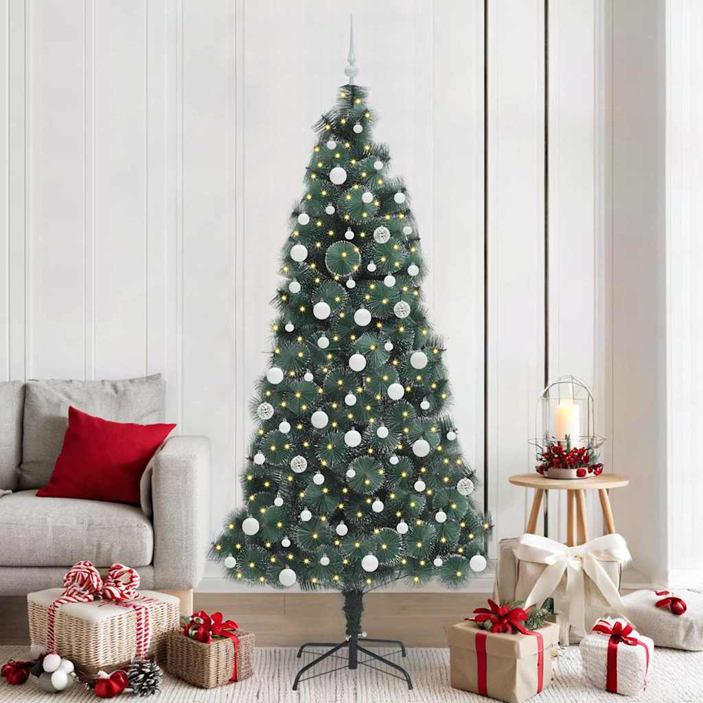 Artificial Pre-Lit Kerstboom Met Bal Set Groen 150 Cm Pet