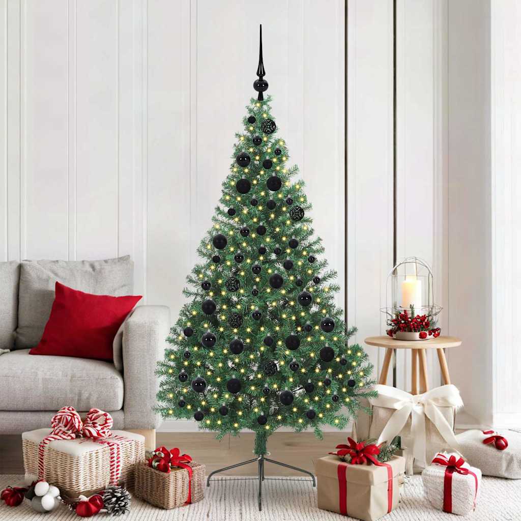 Kunstmatig Voorverlicht Kerstboom Met 300 Led Pvc Groen