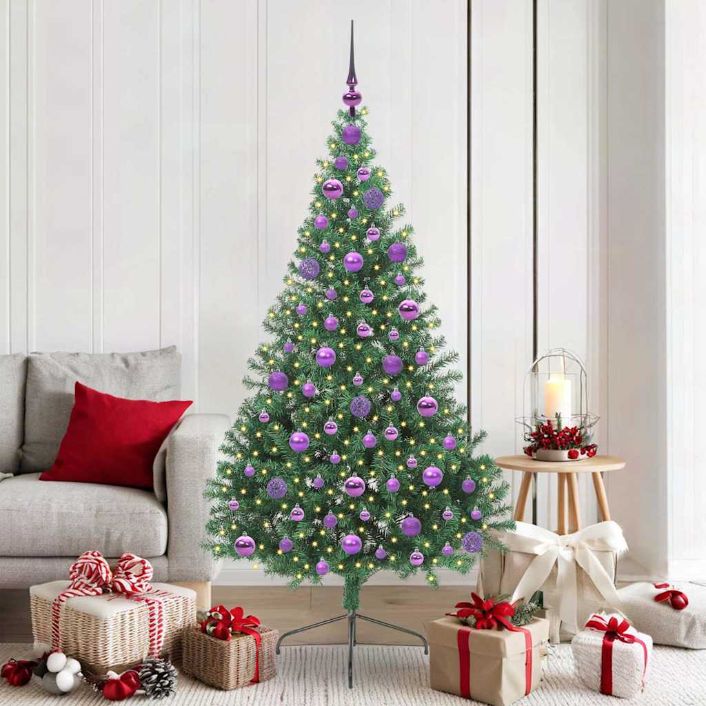 Kunstmatig Voorverlicht Kerstboom Met 300 Led Pvc Groen