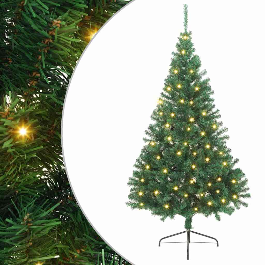 Kunstmatig Voorverlicht Kerstboom Met 300 Led Pvc Groen