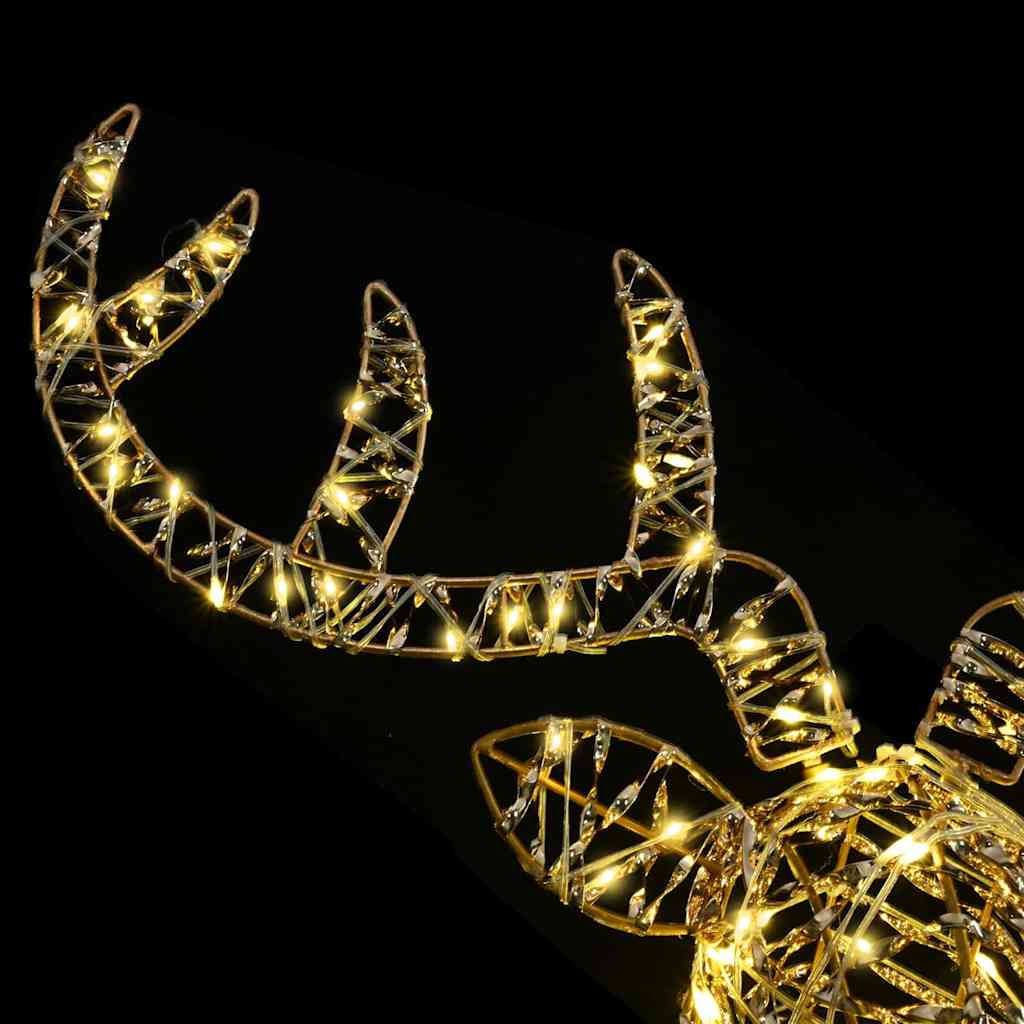 Rendier Trek Slede Met 140 Led Warmwit 60 Cm