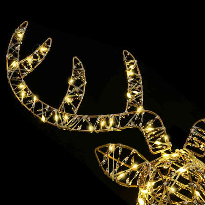 Rendier Trek Slede Met 140 Led Warmwit 60 Cm