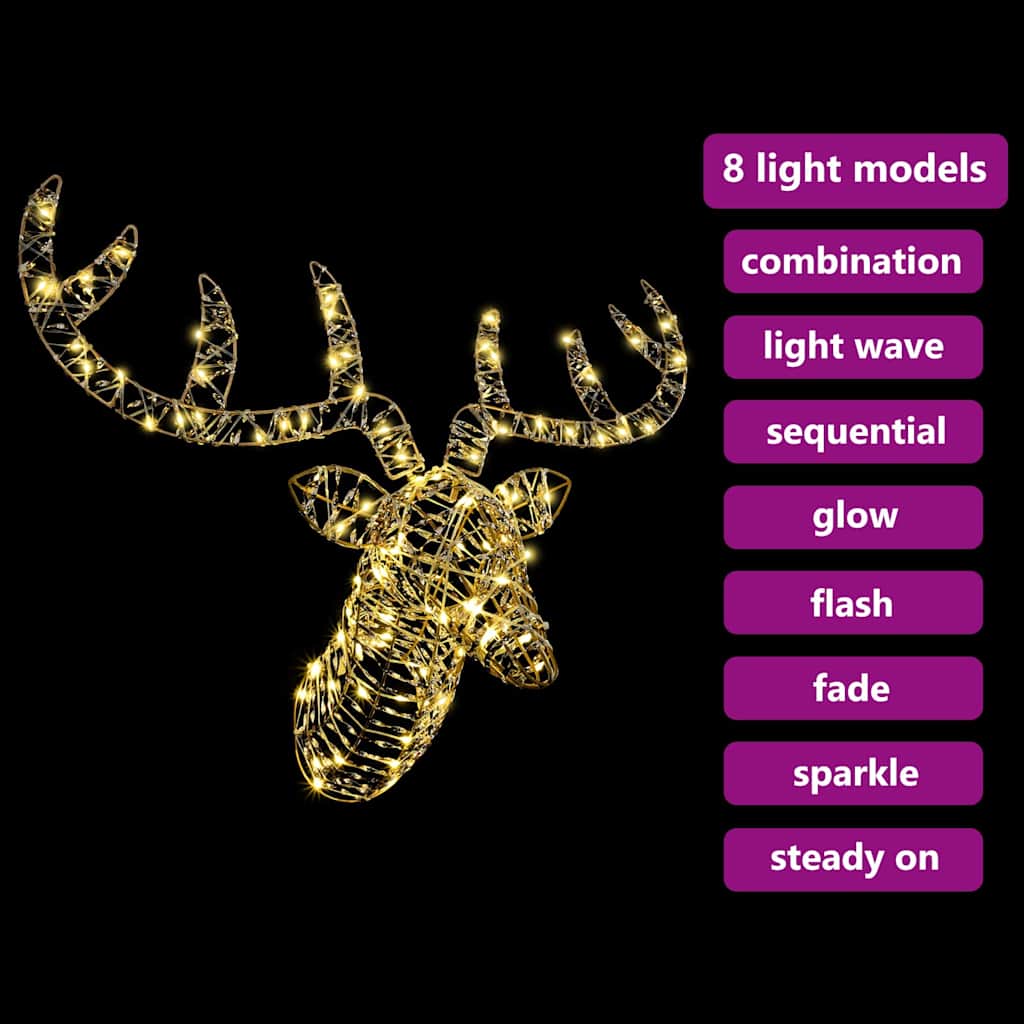 Rendier Trek Slede Met 140 Led Warmwit 60 Cm