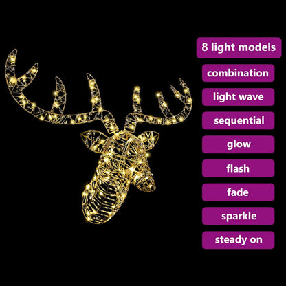 Rendier Trek Slede Met 140 Led Warmwit 60 Cm