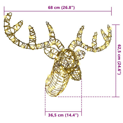 Rendier Trek Slede Met 140 Led Warmwit 60 Cm