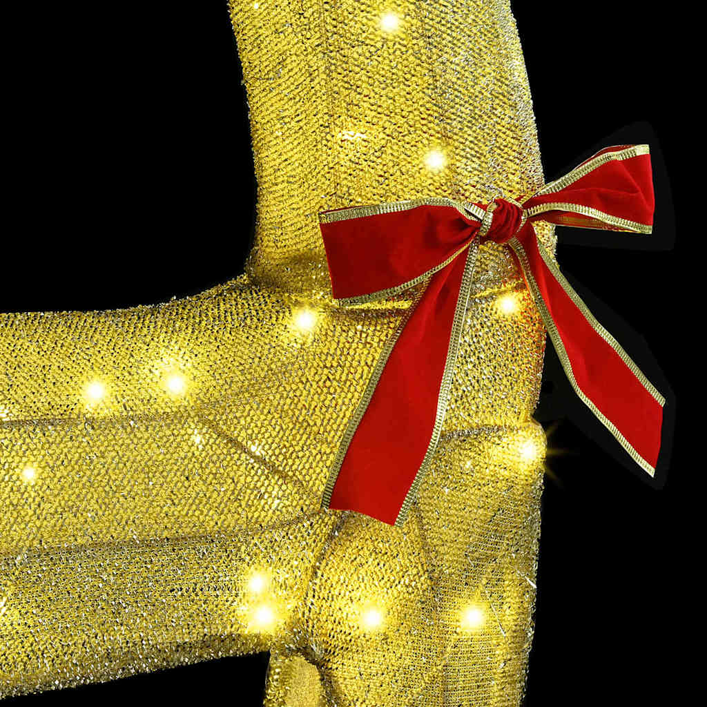 Rendier Trek Slede Met 200 Led Warmwit 70 X 26 X 128,5 Cm