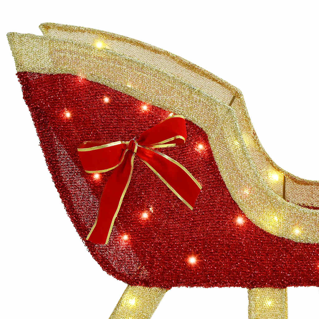 Rendier Trek Slede Met 200 Led Warmwit 70 X 26 X 128,5 Cm